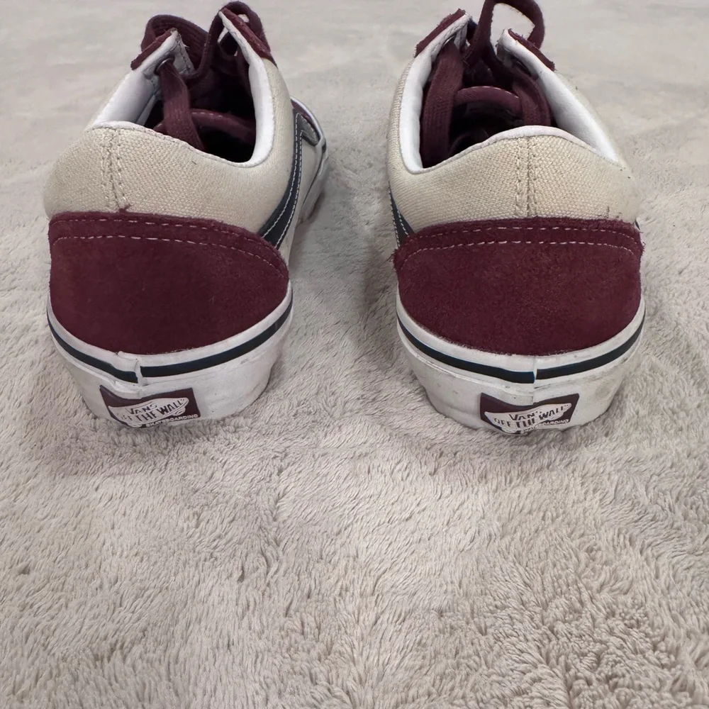 Vans Burgundy and Cream Men's Pop Crush Old Skool Skater Sneakers Men’s size 7 - Picture 6 of 13